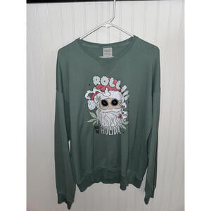 Comfort Colors Green Crewneck Sweatshirt with Smoker Sweater